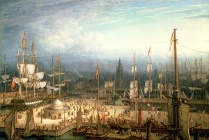 Čtyřstěžňová Clipper Ship v Liverpool Harbour, c.1810