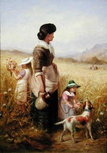 Sbírání letních květin (olej na plátně) od Robert Sanderson