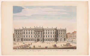 Pohled na přední část Berliner Stadtschloss v Berlíně Průčelí paláce pruského krále (titul na předmětu)
