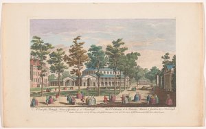 Pohled na rotundu v Ranelagh Gardens v Londýně Pohled na Rotundo, Dům a zahrady atd. v Ranelagh (název na objektu) Ranelagh Gardens a Vauxhall Gardens (název série) od Robert Sayer