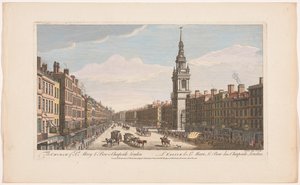 Pohled na kostel Saint Mary-le-Bow na Cheapside street v Londýně Kostel St Mary le Bow v Cheapside London (název na objektu) Londýn (název série) od Robert Sayer