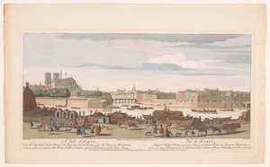 Pohled na město Paříž z Quai de Miramion Pohled na Paříž, od kostela Nostre Dame k Pont de la Tournelle, pořízený z Quai de Miramion (...) (název na objektu) Paris (název série) od Robert Sayer