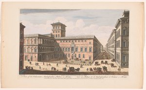 Podívejte se na Palazzo Venezia te Řím Pohled na Benátský palác velvyslanců v Římě (název na objektu) Řím (název série) od Robert Sayer