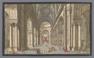 Pohled na interiér katedrály svatého Pavla v Londýně Vnitřní pohled na St. Pauls v Londýně (název na objektu) Londýn (název série) od Robert Sayer