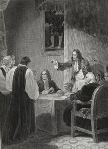 The Bishops before the Privy Council, 1688, vyryto Georgem Noblem, ilustrace z Davida Huma 