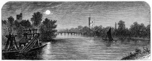 Putney Bridge and Church by Moonlight, 1880