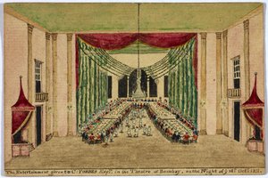 Zábava poskytnutá panovníkovi C. Forbesovi v divadle v Bombaji v noci 16. října 1811. od Robert Temple