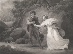 Pisanio a Imogen Shakespeare, Cymbeline, Akt 3, Scéna 4..., poprvé publikováno 1801, znovu vydáno 1852.