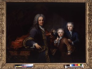 Monsieur de Saint Cannat a jeho děti (olej na plátně) od Robert Tournieres