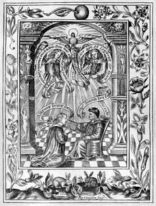 Thomas Norton představuje svého Ordinalla Edwardovi IV. z Theatrum Chemicum Britannicum, 1652