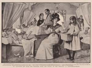 Den svatého Patrika s raněnými z fronty v nemocnici v Pietermaritzburgu od Robert Walker Macbeth