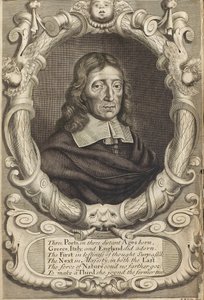 Portrét Johna Miltona 1608-1674. Frontispis ze Ztraceného ráje, 1688.