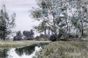 Na řece Lesser Stour, východní Kent (akvarel) od Robert Winchester Fraser