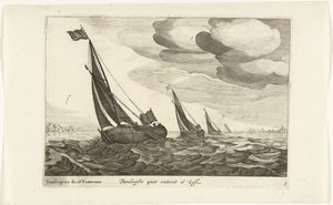 Damlooperové Damloopers groot about 16 Last / Damloopers de 16 Tonneaux (název na objektu) Hollandse scheeptypen, 1627 (název série) Různé lodě Don ton se sert dans les United Provinces / Ikony různých holandských lodí, jejichž použití je většinou v