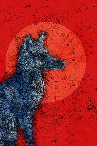 Blood Moon Fox, 2022 (digitální) od Roberta Murray