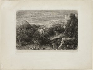 Koupání v horském bazénu od Rodolphe Bresdin