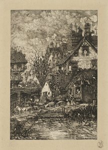 Vstup do vesnice z Revue Fantaisiste od Rodolphe Bresdin