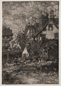 Vchod do vesnice, 1861. od Rodolphe Bresdin