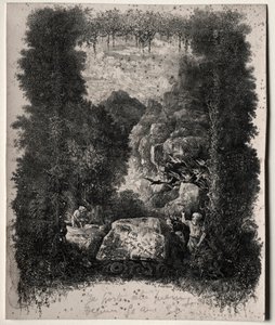 První frontispis pro bajky a pohádky od Thierry-Faletans, 1868. od Rodolphe Bresdin