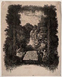 První frontispice pro Bajky a pohádky od Thierry-Faletanse, 1868. od Rodolphe Bresdin