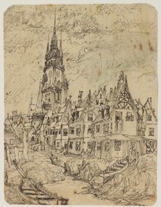Přímořská vesnice od Rodolphe Bresdin
