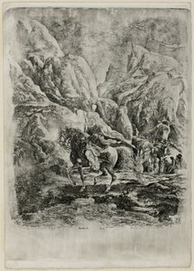 Orientální jezdec v horách od Rodolphe Bresdin