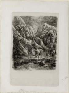 Jezdec v horách od Rodolphe Bresdin