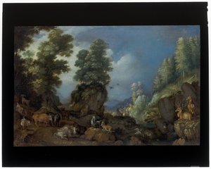 Skalnatá krajina se zvířaty od Roelandt Jacobsz. Savery