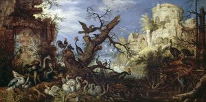 Maisema lintujen kanssa od Roelandt Jacobsz. Savery
