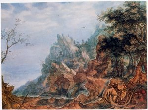 St Jerome in a Rocky Landscape, c1596-1639