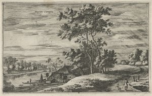 Pohled na IJssel poblíž Kampen Buyten Campen (název na objektu) Krajiny v severním Nizozemsku (Roelant Roghman) (název série) od Roelant Roghman