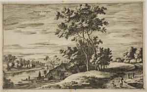 Pohled Near Kampen, deska 4 z Pohledů na holandské vesnice od Roelant Roghman