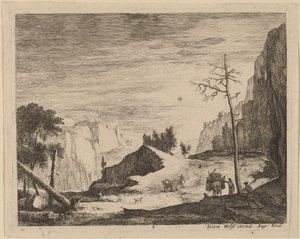 Horská krajina s vozíkem: pl.8 od Roelant Roghman and Melchior Küsel