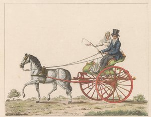 Hollandse sjees, ca. 1825 Een Hollandsche chais / Invalidní vozík používaný v Holandsku a známý jako chais nebo chees (název na předmětu)
