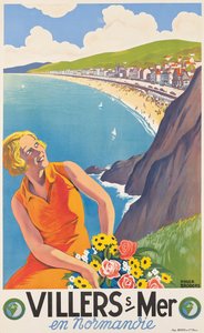 Reklamní plakát pro Villers-sur-Mer, cca 1930 (barevná litografie)