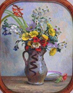 Letní květiny, asi 1922 (olej na desce) od Roger Eliot Fry