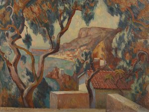 Pohled na Cote d"Azur, Menton, 1916 od Roger Eliot Fry