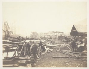 Místo přistání, železniční sklady, Balaklava od Roger Fenton