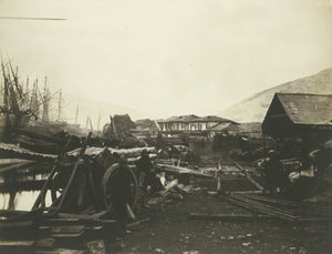 Místo přistání, železniční obchody, Balaklava, 1855. od Roger Fenton