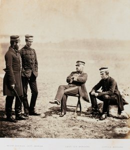 Generálmajor Henry William Barnard a štáb, z alba 52 fotografií spojených s krymskou válkou, 1855 od Roger Fenton