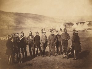 Major Burton a důstojníci 5. gardového dragounského pluku od Roger Fenton