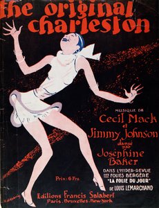 Josephine Baker (1906–1975) tančící na Charlestonu, plakát propagující show v Folies Bergere od Roger de Valerio