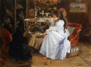 De soiree - Obraz Roma Ribera (1876-1931) - cca 1894 - Olej na plátně - 59x79 - Museu Nacional d