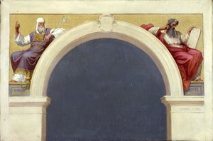 Náčrt kostela Saint-François-Xavier: Mojžíš a Áron, mezi lety 1874 a 1876 (olej na plátně) od Romain Cazes