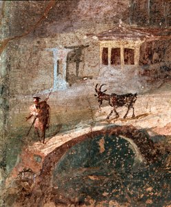Muž se svou kozou (freska od Roman