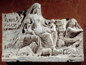 Alegorické reliéfní zosobnění Matky Země. Socha nalezená v Kartágu, počátek 2. stol. Paříž, Musee du Louvre od Roman