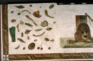 „Asarotos“ (podlaha nezametená) Fragmenty mozaiky podepsané Haraklitonem z Říma, 2. století našeho letopočtu, Řím od Roman