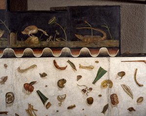 „Asarotos“ (podlaha nezametená) Fragmenty mozaiky podepsané Haraklitonem z Říma, 2. století našeho letopočtu, Řím od Roman