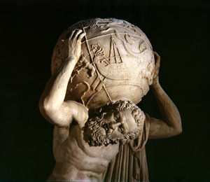 Atlas, kopie řeckého helénistického originálu (mramor) (detail)