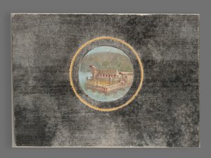 Fragment černozemní fresky s krajinou v Tondo, 50-79 n. l. (freska) od Roman